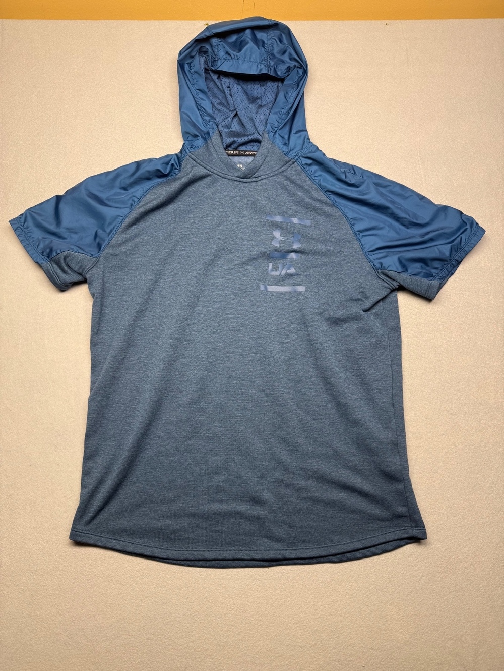 Under Armour Loose Fit Hooded Short Sleeve Shirt XL Blue